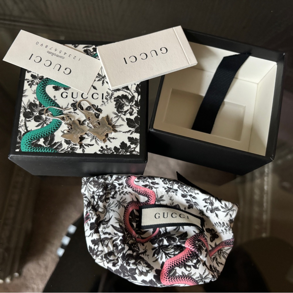 Gucci butterfly drop earrings